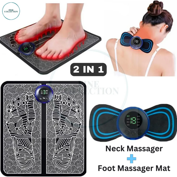 2 in 1  bundle EMS Mini Electric Body Massager – Cervical,foot , Neck & Back Pain Relief